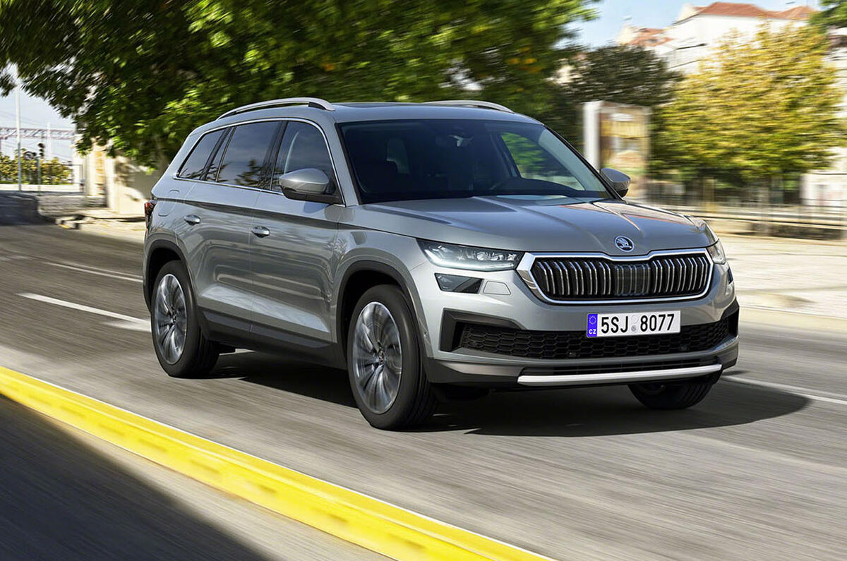 99 Skoda Kodiaq MY2021 facelift official images tracking front