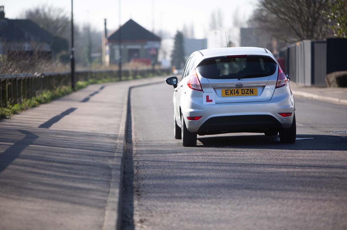 Ford Fiesta with learner sticker - rear