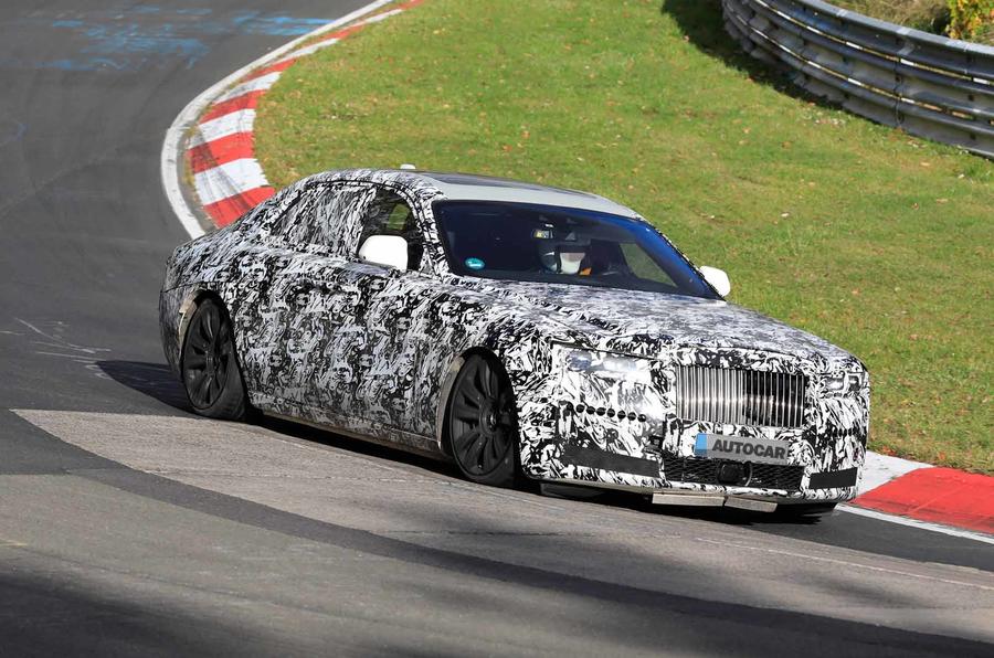 Rolls-Royce Ghost Nurburgring spies front side close