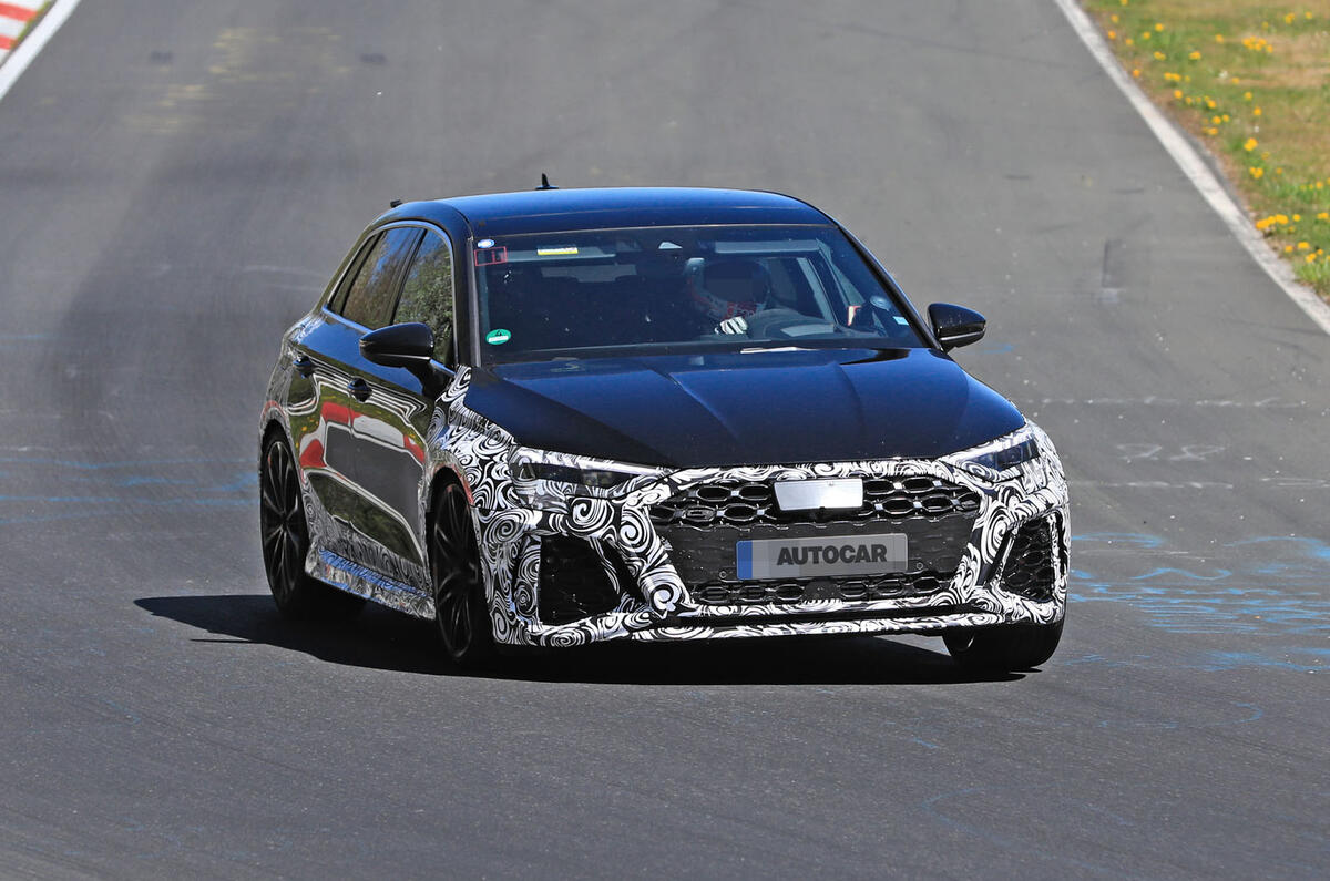 New 2020 Audi Rs3 394bhp Hot Hatch Drops Disguise Autocar