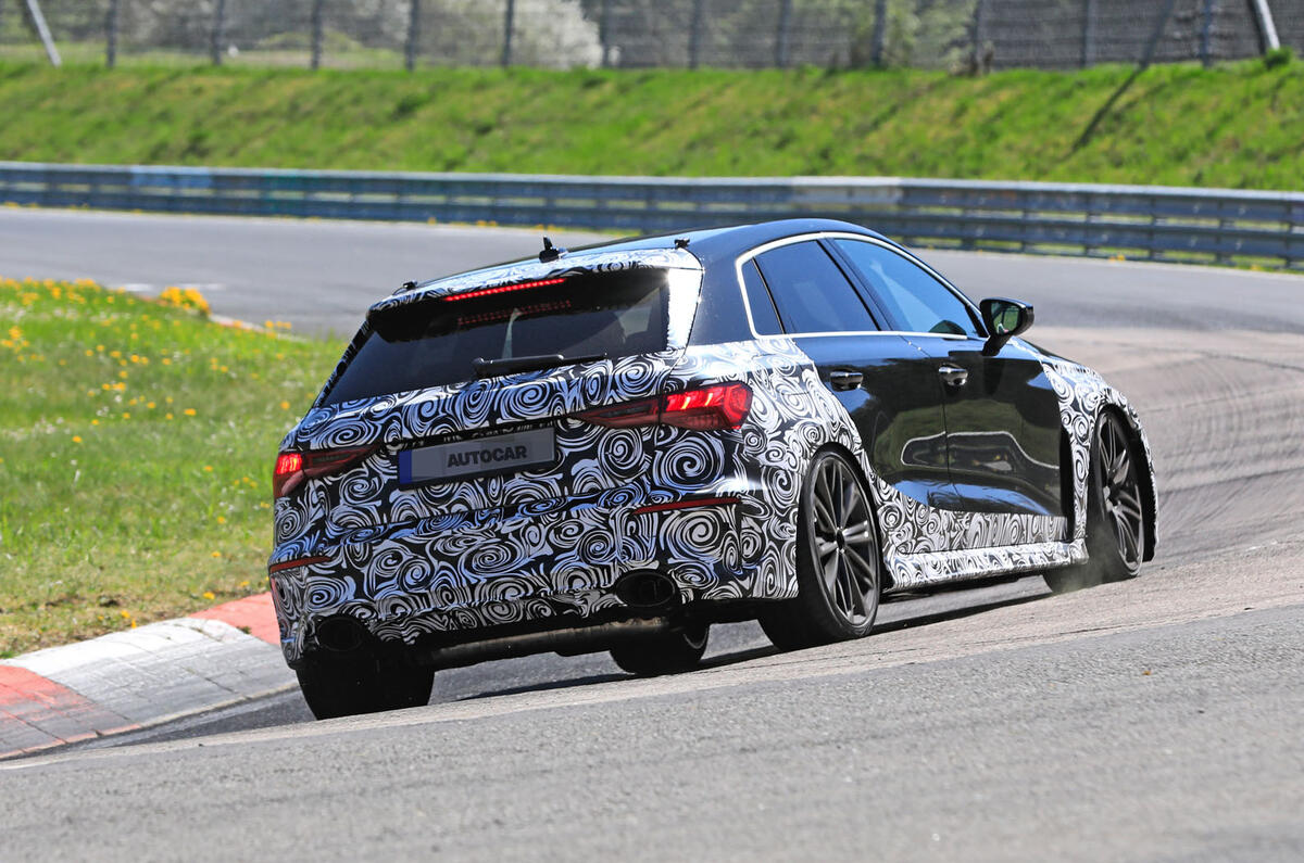 New 2020 Audi Rs3 394bhp Hot Hatch Drops Disguise Autocar
