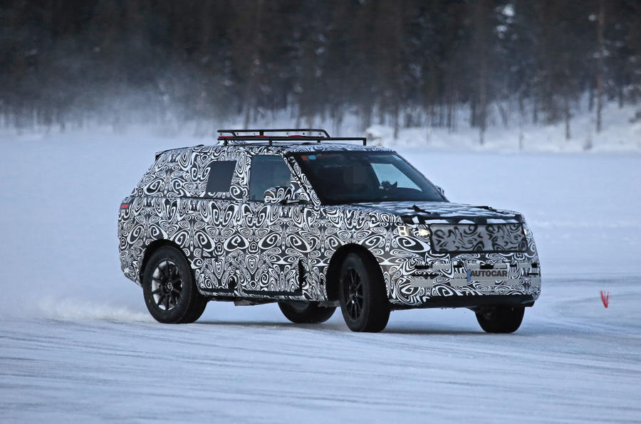 2022 Range Rover Sport drifting on a frozen lake