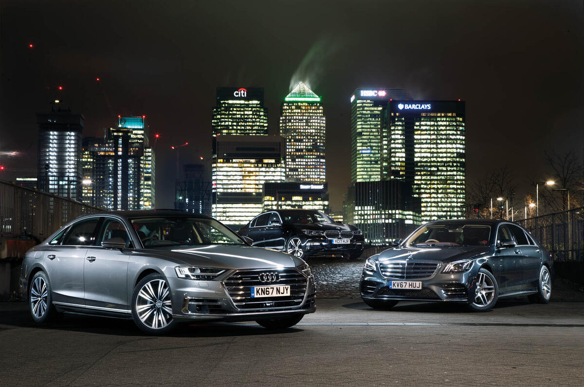 Audi A8 Vs Bmw 7 Series Vs Mercedes Benz S Class Luxury Saloon Showdown Autocar
