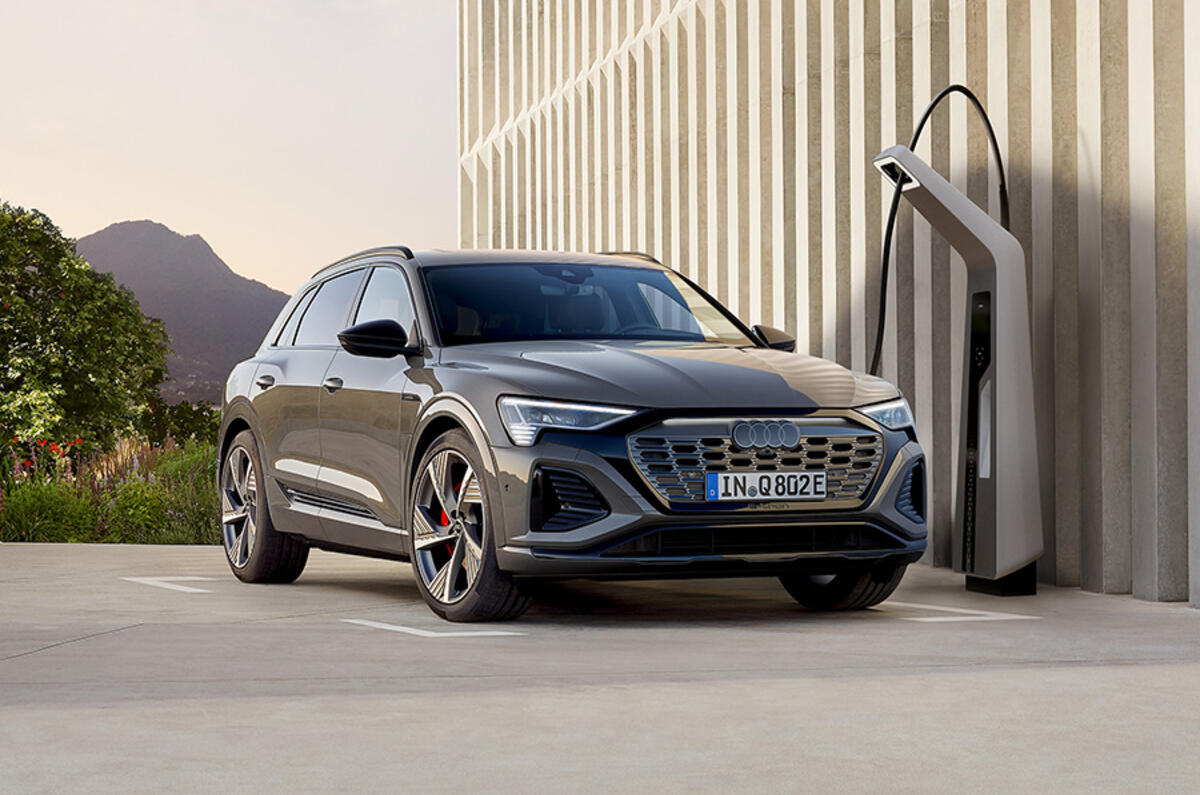 The Audi Q8 50 e-tron can be charged from 10% to 80% in as little as 28 minutes