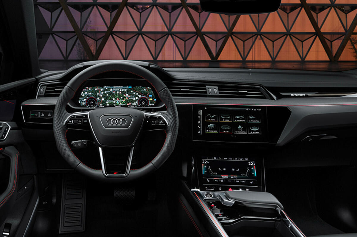 The Audi Q8 e-tron's high-definition virtual cockpit puts key driving info in your line of sight
