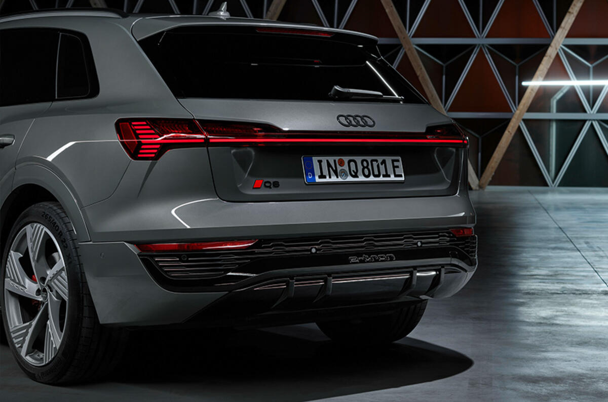 The rear of the Audi Q8 e-tron leaves a lasting impression