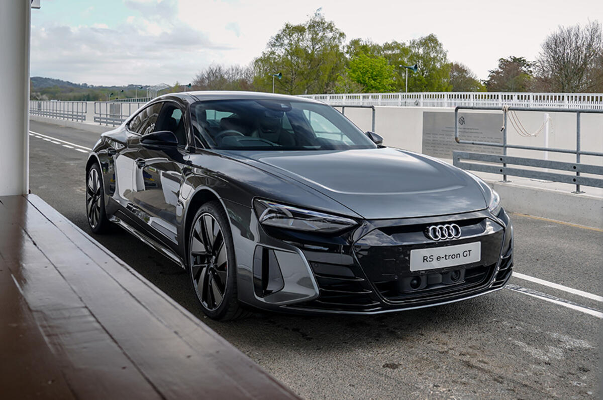 The Audi RS e-tron GT can lower itself at speed by 22mm, using adaptive air suspension