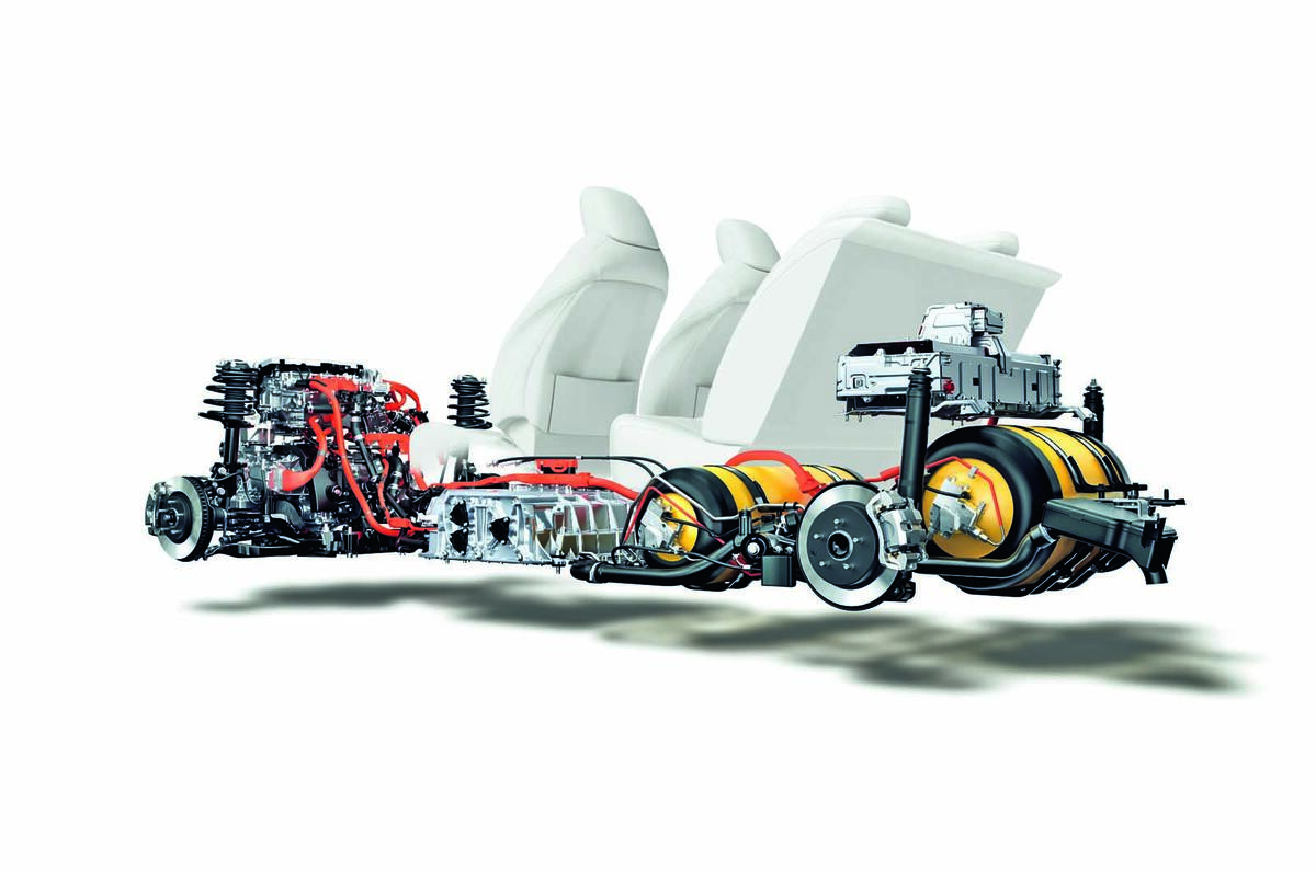 Toyota Mirai platform cutaway