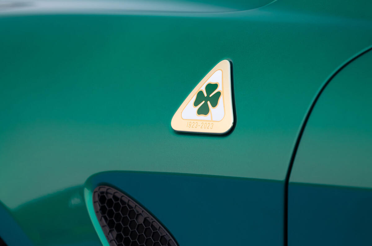 alfa romeo giulia quadrifoglio 100years review 16 badge