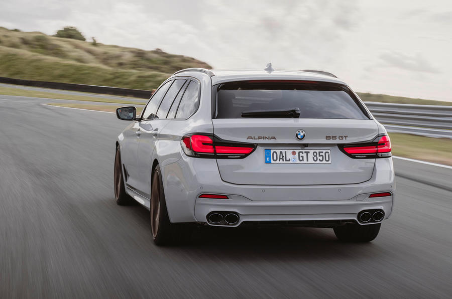 alpina b5 gt touring review 2023 02 tracking rear