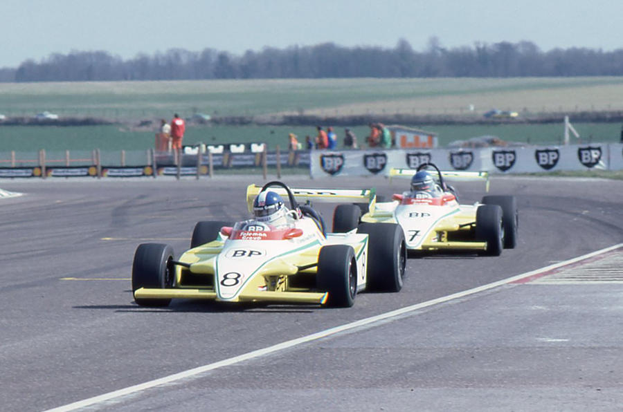 Derek Warwick leads Brian Henton at f2 thruxton in 1980