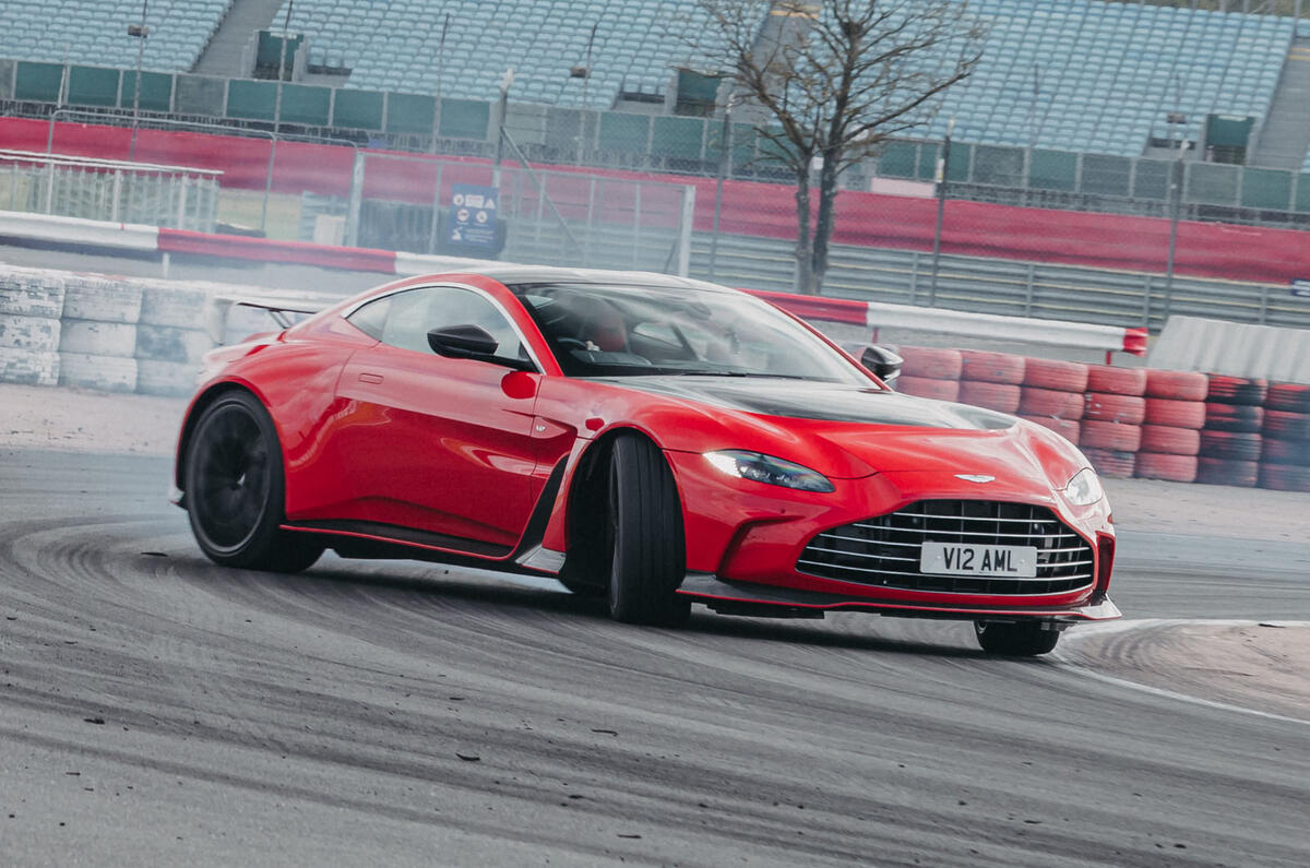 Aston Martin V12 Vantage 2022 front quarter sliding