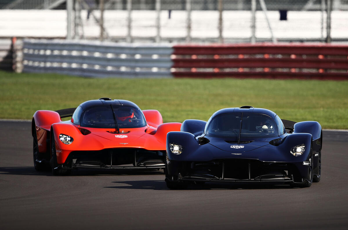 Aston Martin Valkyrie driven by Red Bull F1 drivers - front