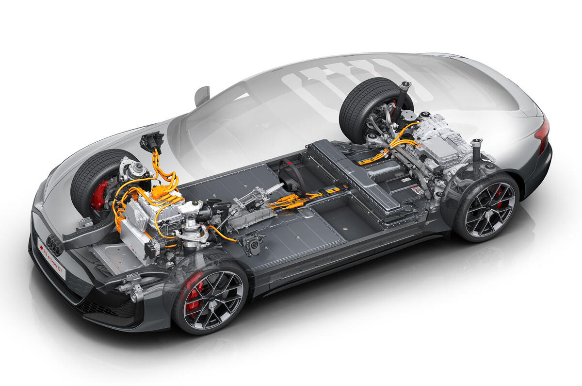 Audi RS E Tron GT powertrain cutaway