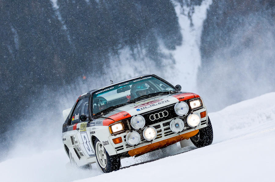 Знаменитые полноприводные автомобили, такие как Audi quattro Rallye A2 Group B, имеют шанс блистать на снегу