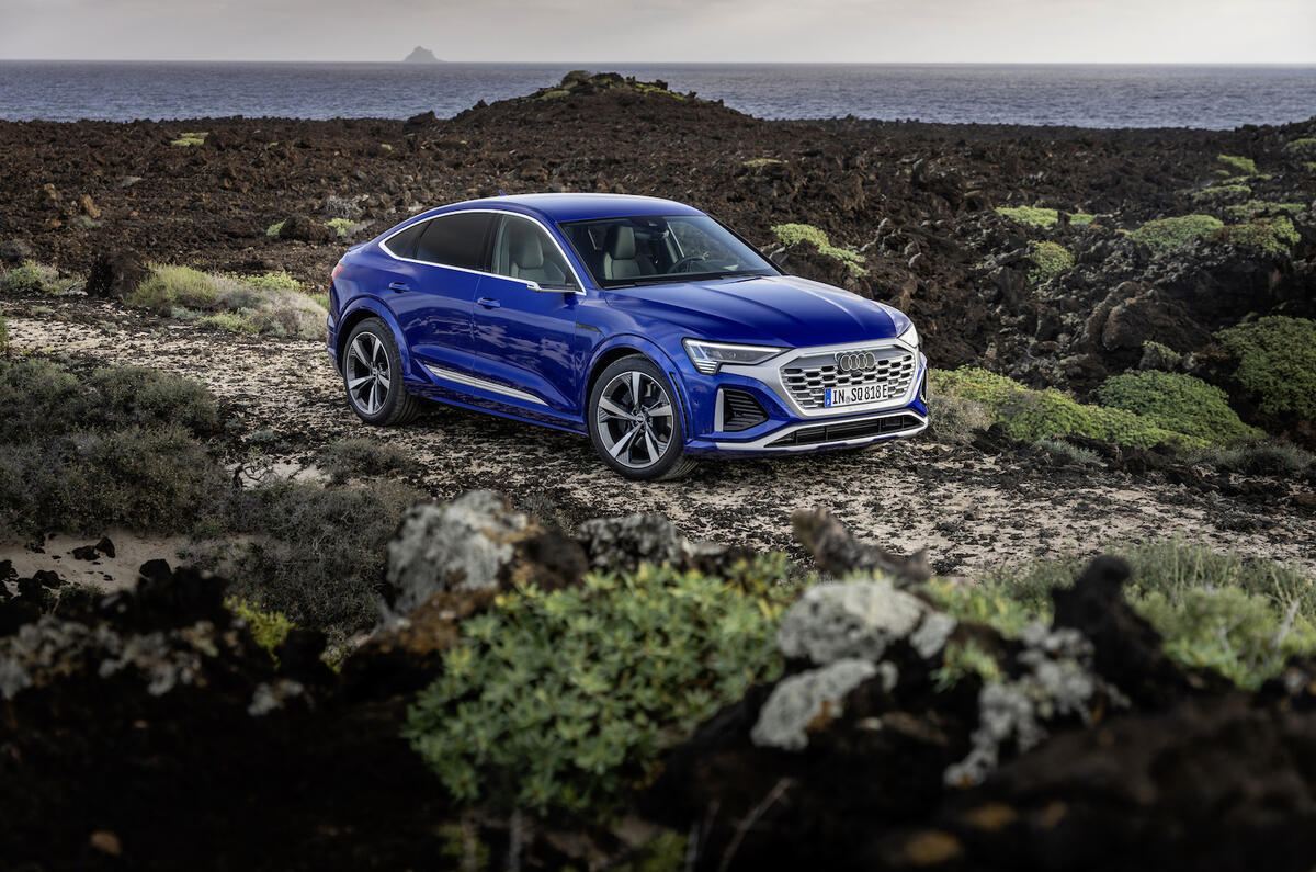 The Audi SQ8 e-tron's Sports Suspension is engaging on-road, but can rise by up to 20mm off-road
