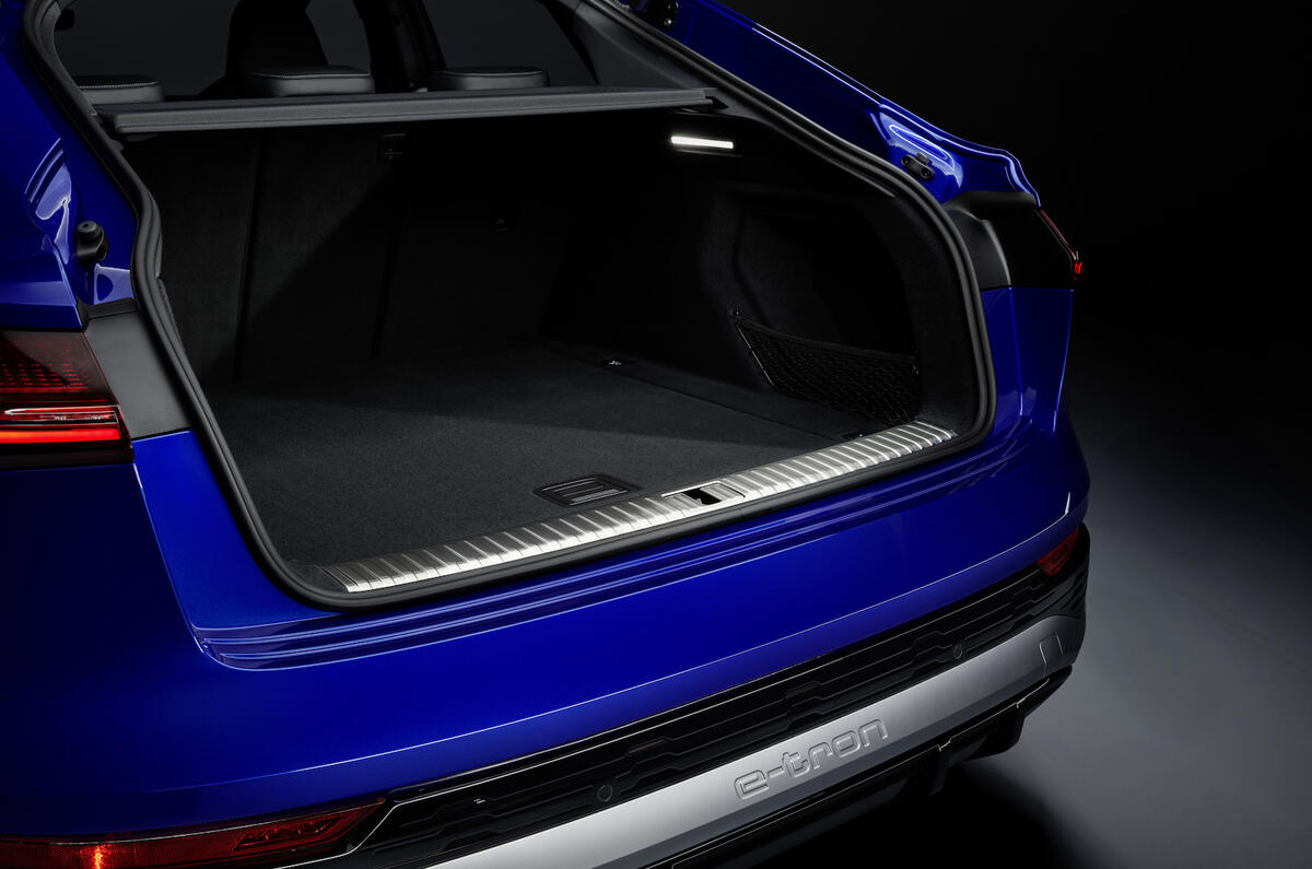 The Audi SQ8 e-tron Sportback offers up to 528 litres of luggage space; the SUV offers up to 569 litres 