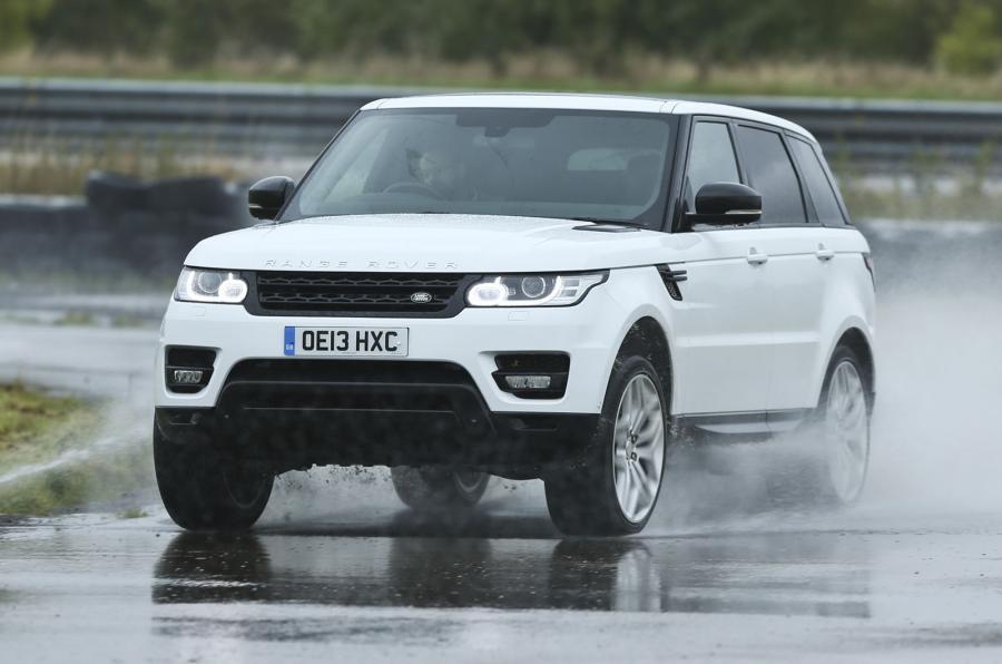 Range Rover in the rain
