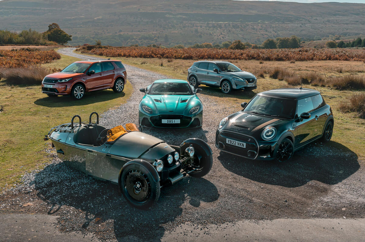 Best of British Group Test Land Rover Nissan Aston Martin Morgan Mini