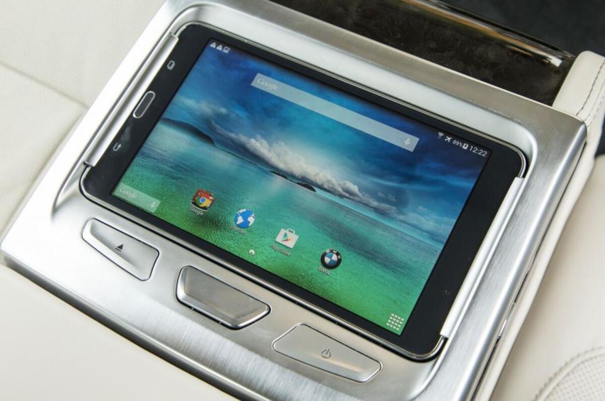 BMW 740 Le xDrive rear passenger tablet