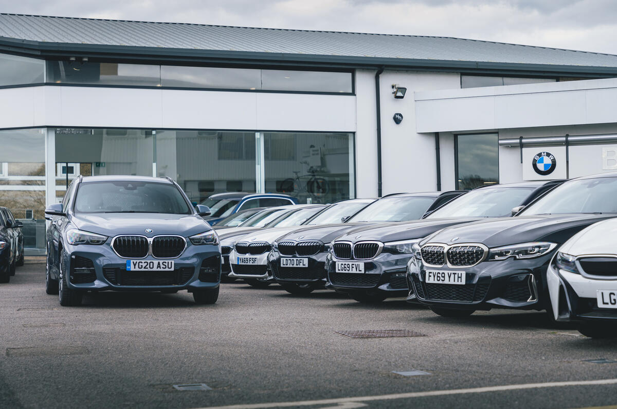 BMW dealership forecourt 2021