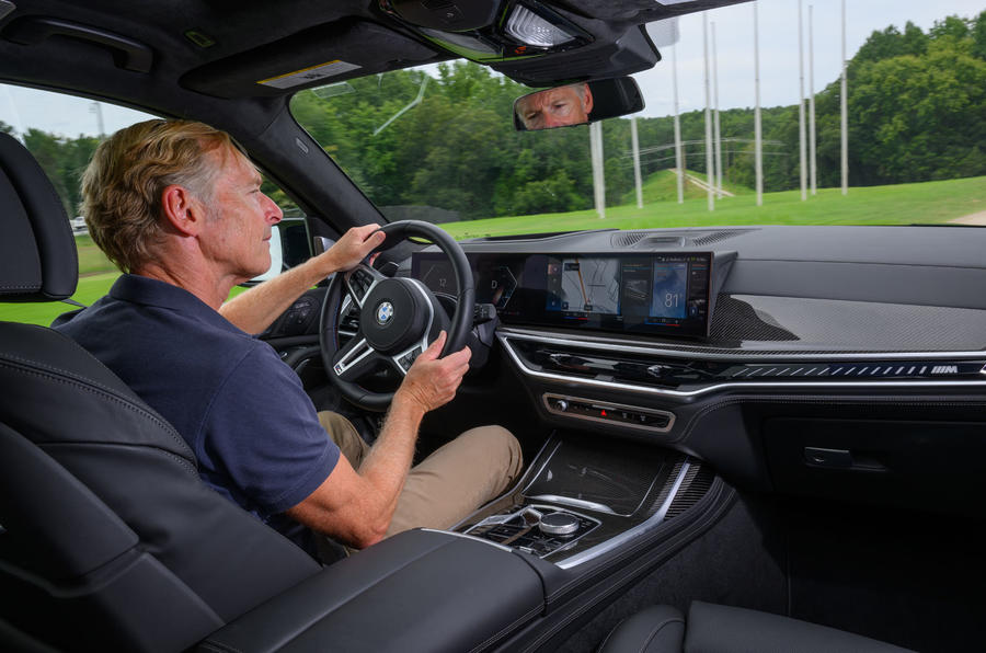 BMW X7 driving interior driver