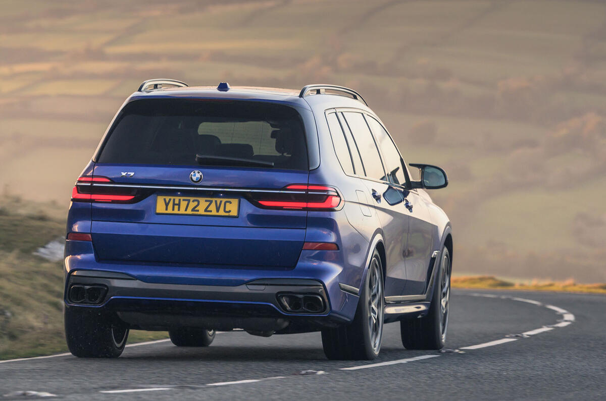bmw x7 review 2023 02 cornering rear