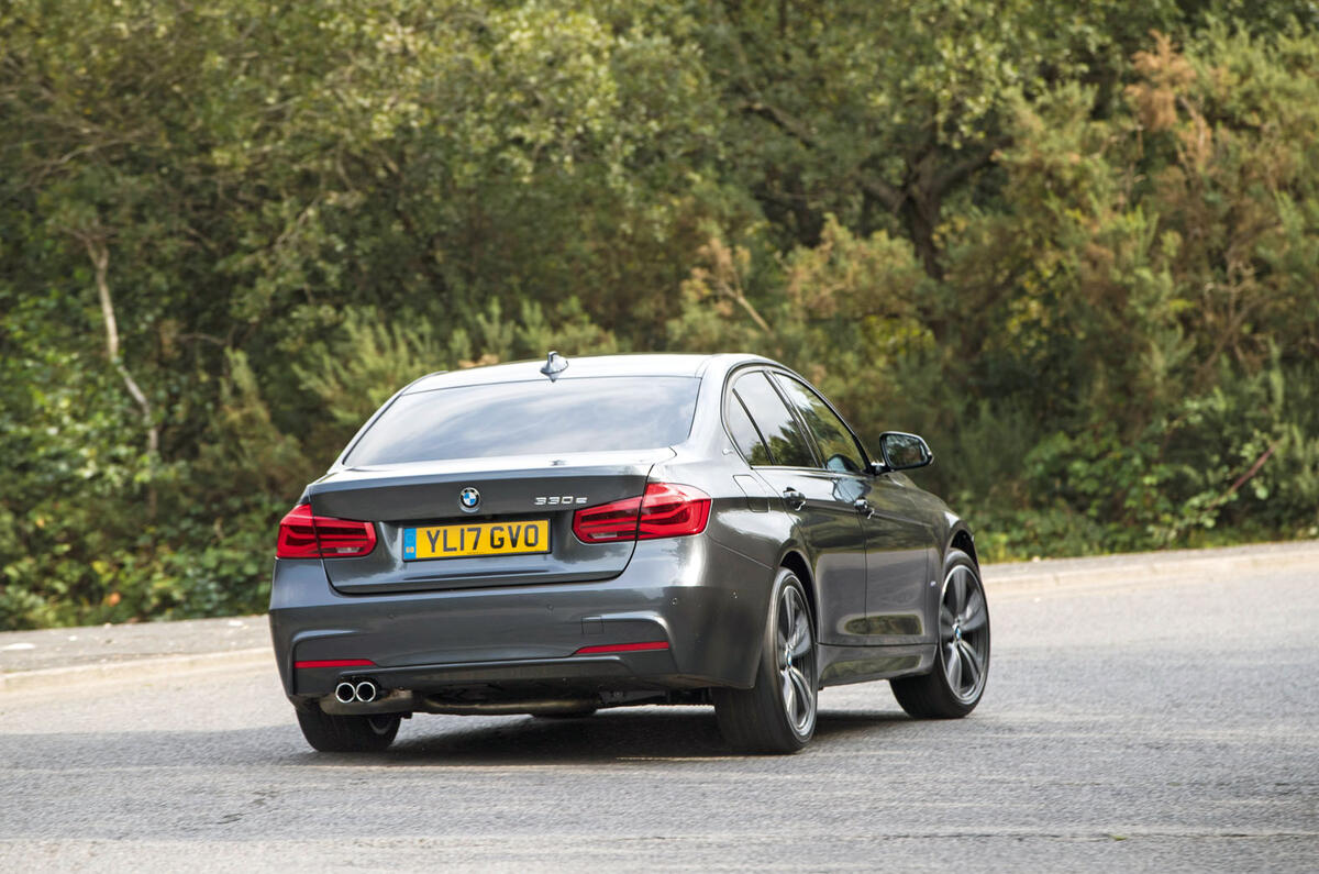 2017 BMW 330e - cornering rear