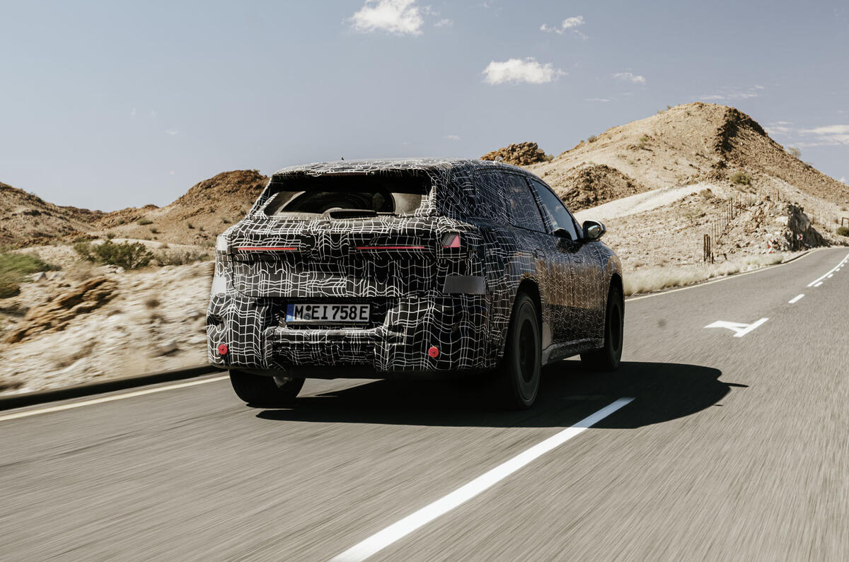 BMW iX3 prototype testing in South Africa   rear dynamic
