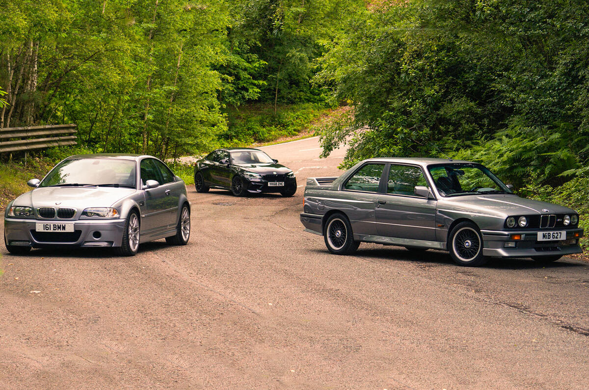 E46 BMW M3 CSL vs BMW M2 Competition vs BMW E30 M3