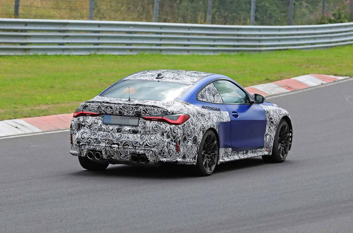 BMW M4 2020 spyshots rear side track