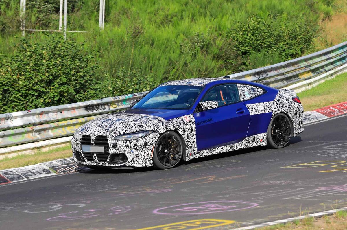 BMW M4 2020 spyshots front side track
