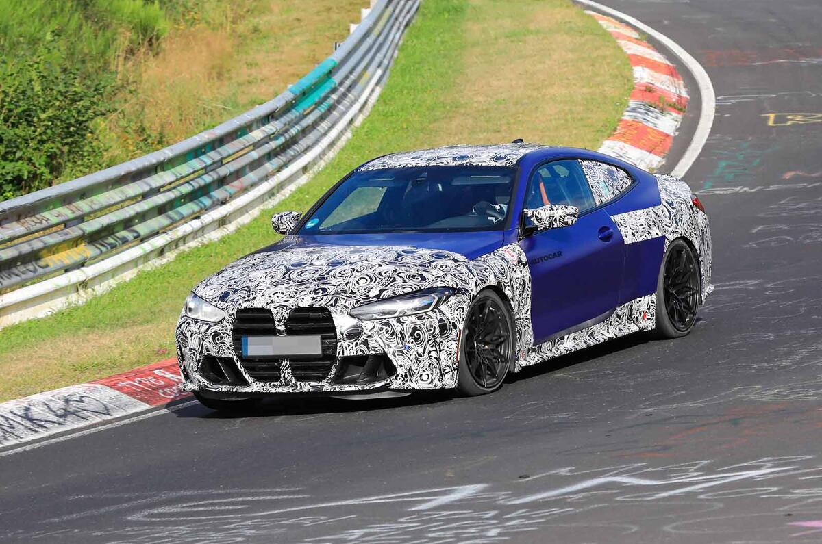 BMW M4 2020 spyshots front corner
