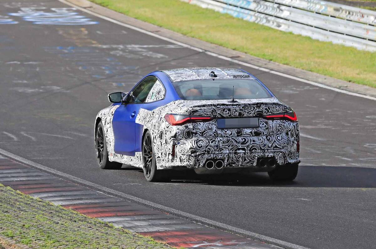 BMW M4 2020 spyshots rear track