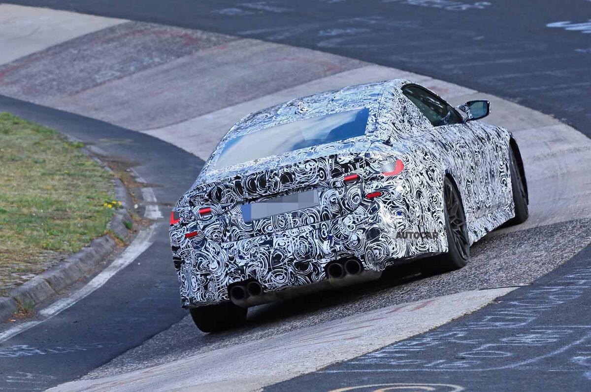 BMW M4 spyshots Nurburgring carousel rear side