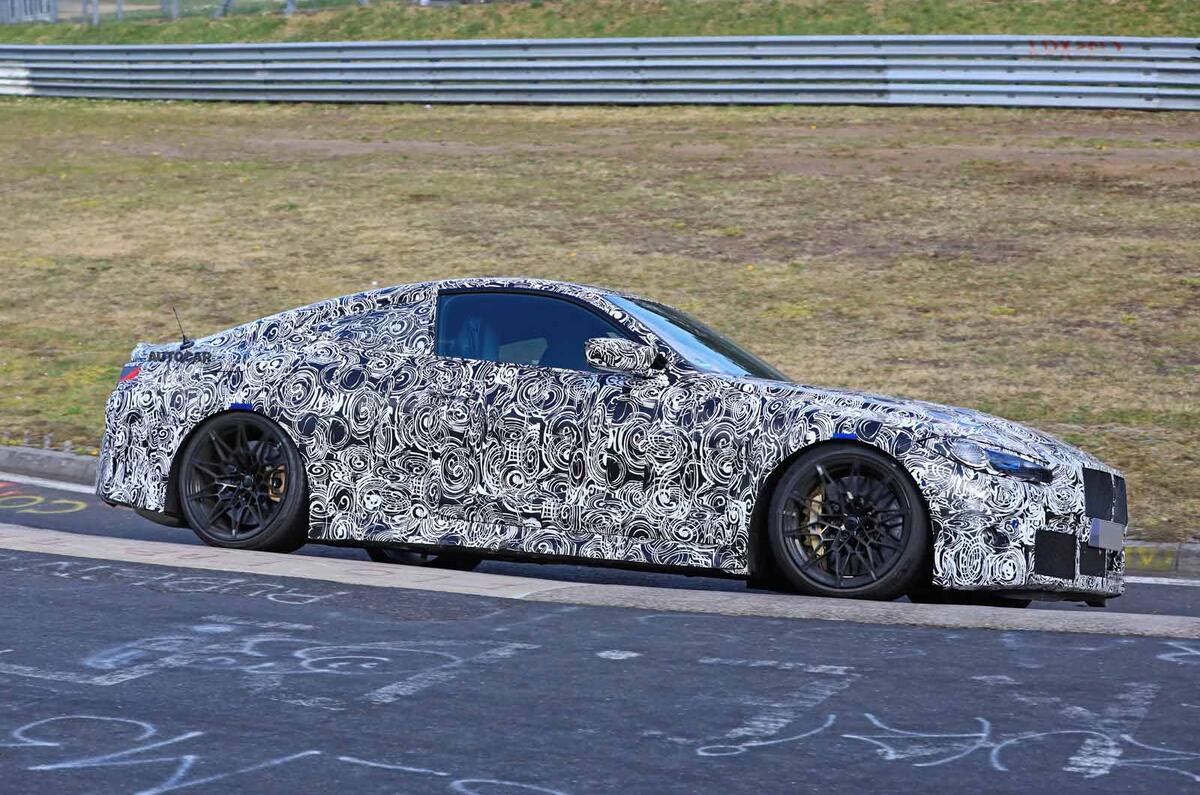 BMW M4 spyshots Nurburgring side front carousel