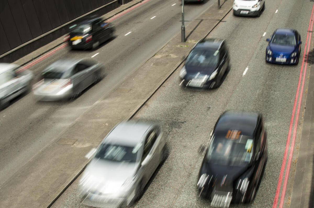 Cars on busy road