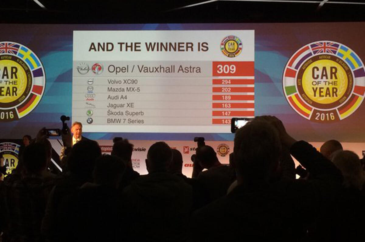 Vauxhall Astra Named As European Car Of The Year For 2016 Autocar