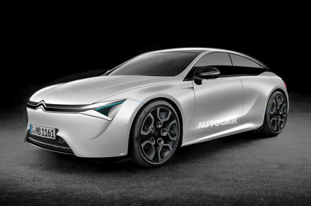 Citroen saloon render, as imagined by Autocar