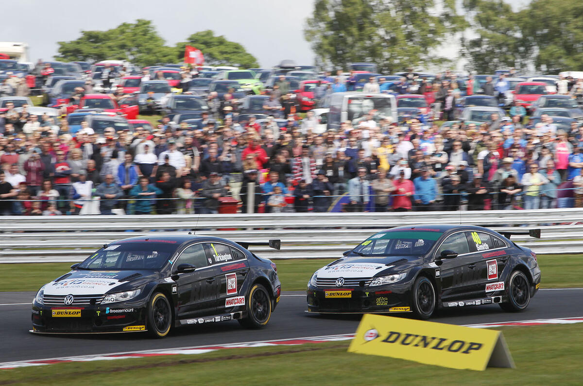 Colin Turkington (left) in his Team BMR Volkswagen CC