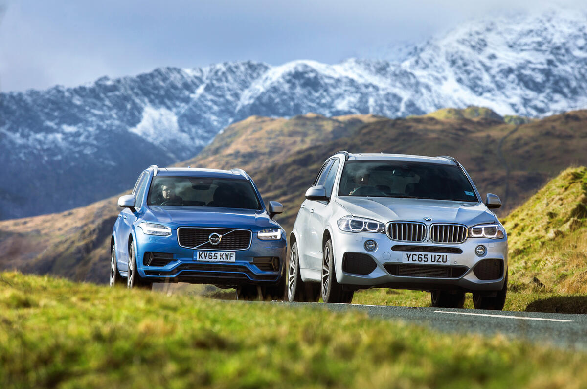 Volvo XC90 T8 versus BMW X5 xDrive40e twin test Autocar