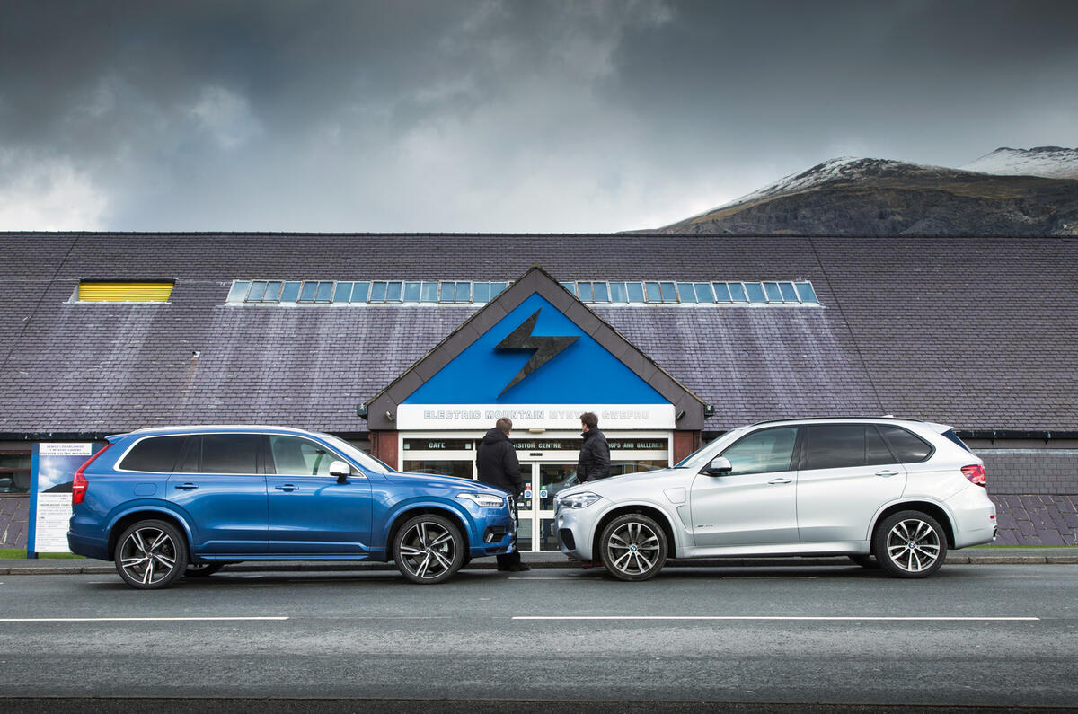 Volvo XC90 T8 versus BMW X5 xDrive40e twin test Autocar