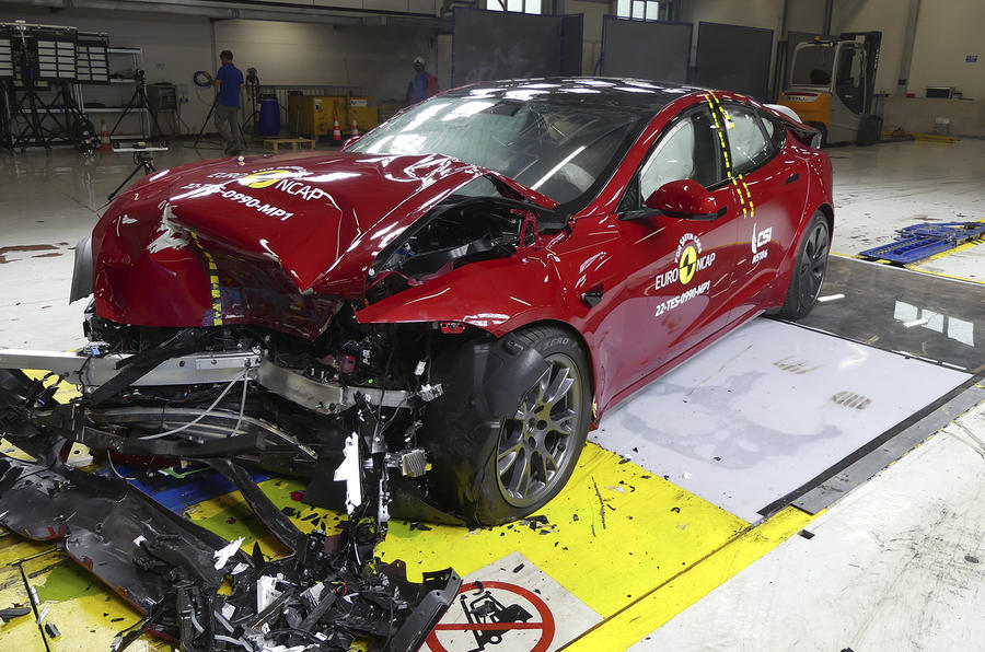 Crashed Tesla Model S