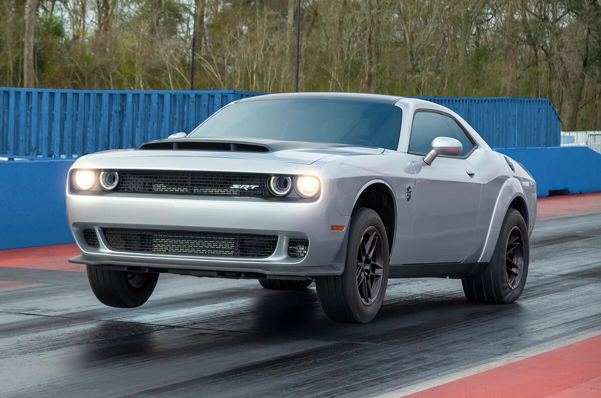 Dodge Challenger SRT Demon 170 2023 front quarter tracking wheelie