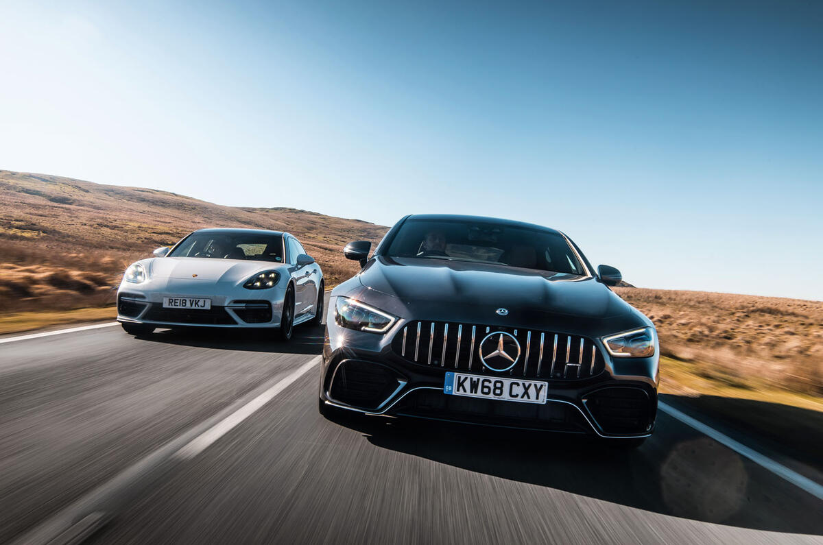 Four Seater Super Gt Twin Test Porsche Panamera Vs Mercedes Amg