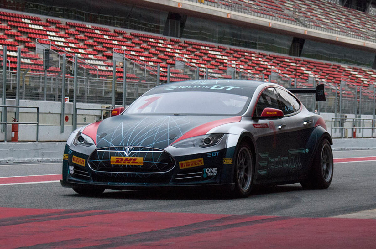 Race-ready Tesla Model S P100D shown ahead of Electric GT season | Autocar
