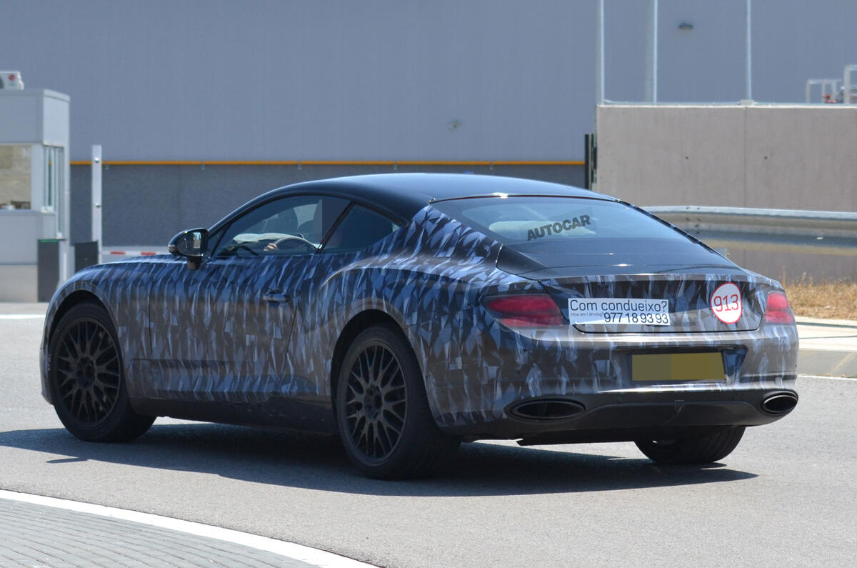 Next Bentley Continental GT seen in lightest camouflage yet