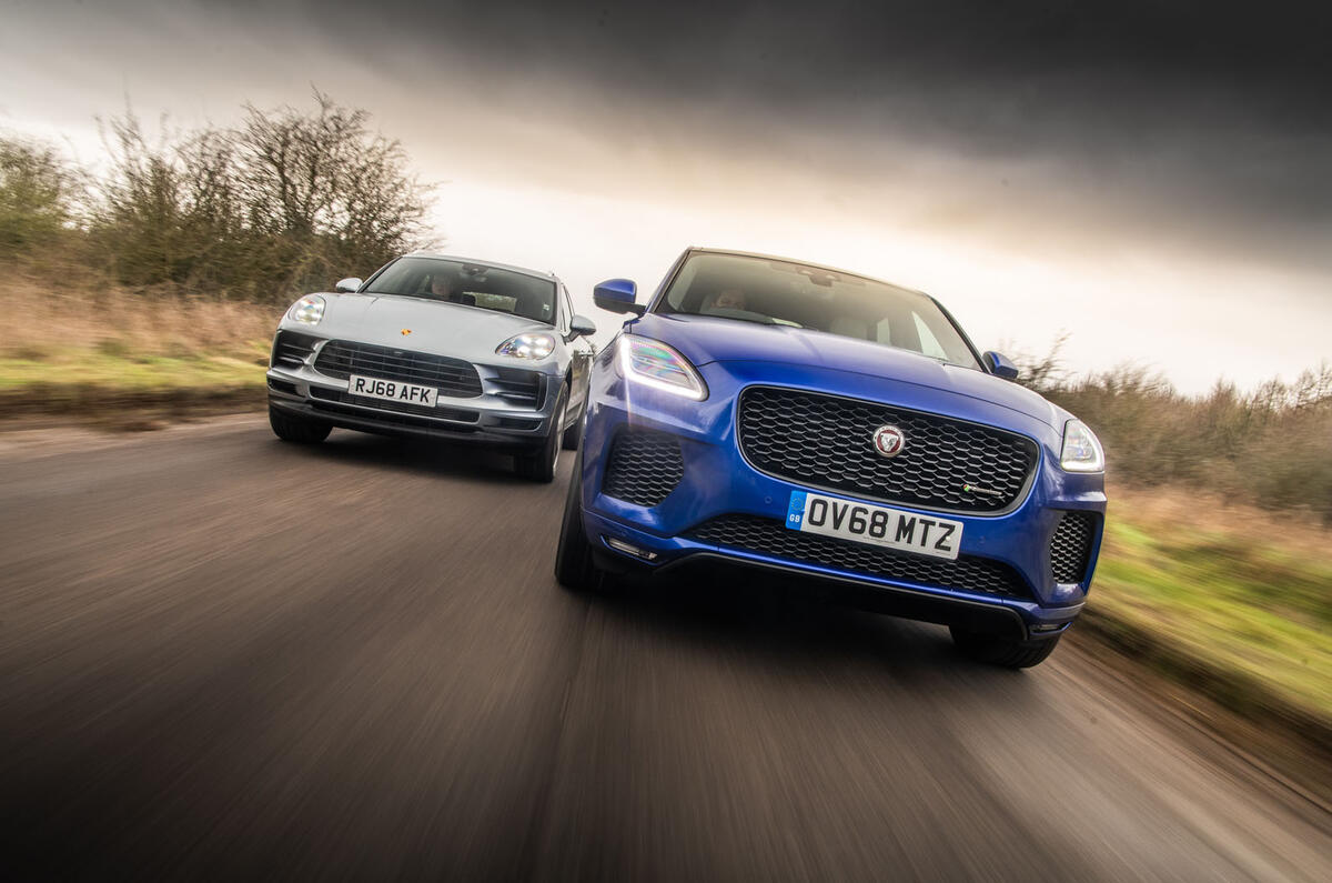 Porsche Macan vs Jaguar E-Pace 2019 - hero