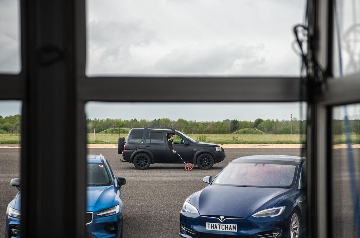 Thatcham braking test set-up