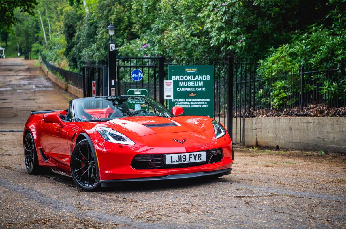 Driving the Chevrolet Corvette through rural England